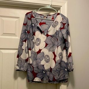Floral V Neck Blouse